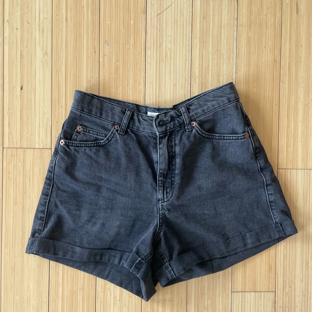 Top Shop mom shorts, Black Denim Women's Shorts